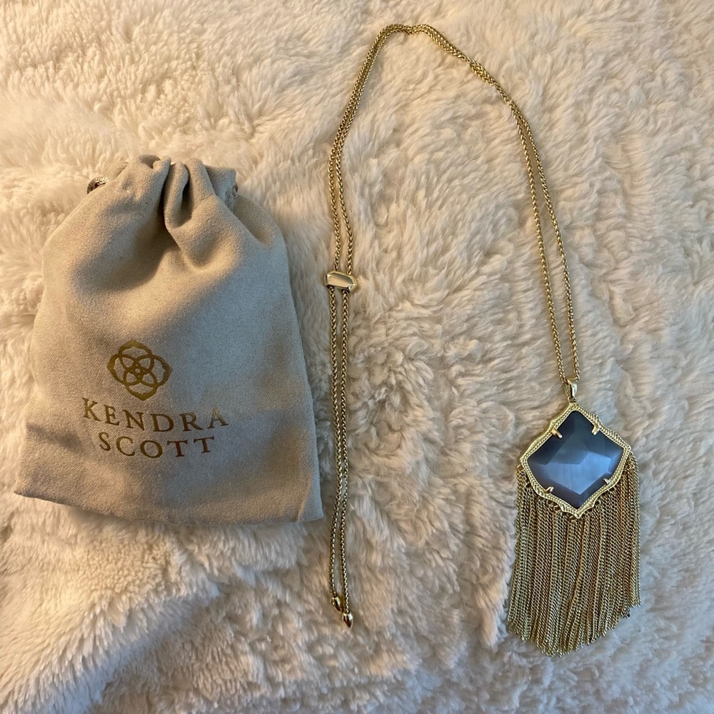 Long gold pendant Kendra Scott necklace